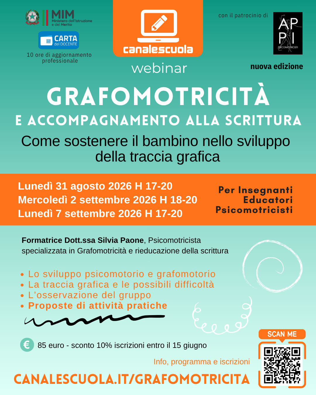Grafomotricità e accompagnamento alla scrittura | Agosto 2026